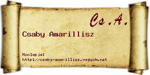 Csaby Amarillisz névjegykártya